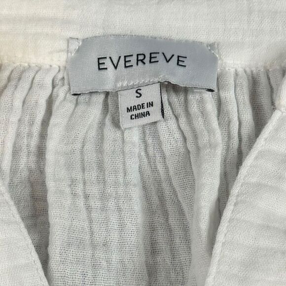 EVEREVE Women’s White Long Sleeve Bailey Gauze Button Front Shirt Size Small - Picture 5 of 6